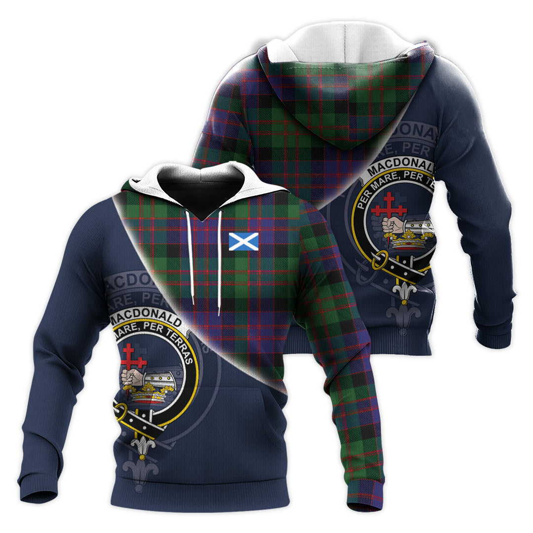 Printivon Macdonald Tartan Scottish Crest Hoodie