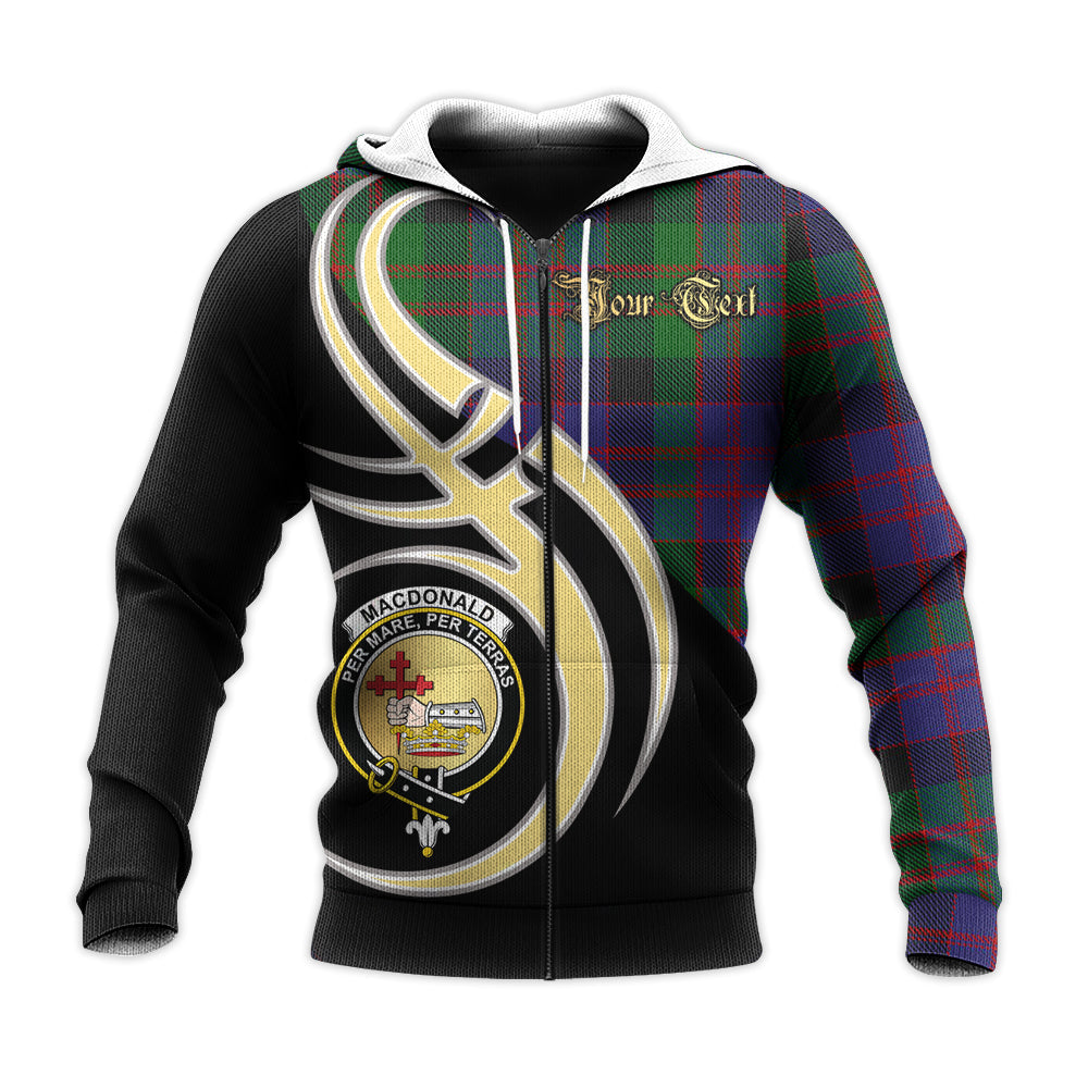 Printivon Macdonald Clan Believe In Me Crest Tartan Knitted Hoodie Custom Your Text
