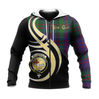 Printivon Macdonald Clan Believe In Me Crest Tartan Knitted Hoodie Custom Your Text