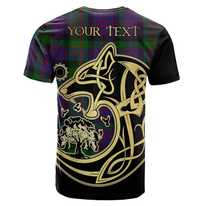 Printivon MacDonald Crest Celtic Wolf Tartan T Shirt Custom Your Text