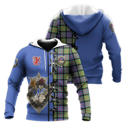 Printivon Macdonald Ancient Tartan Hoodie Lion Rampant And Celtic Thistle Style