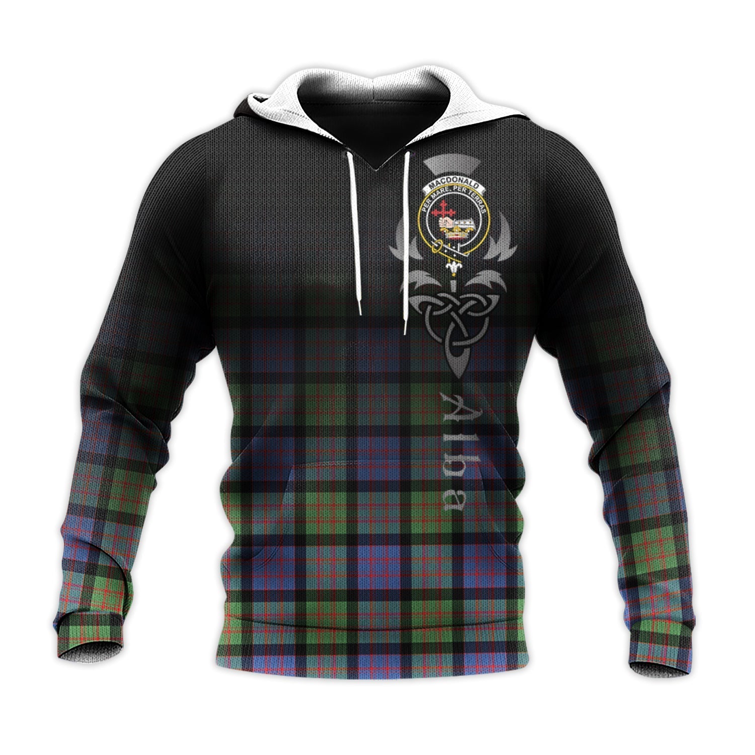 Printivon Macdonald Ancient Tartan Crest Alba Celtic Hoodie
