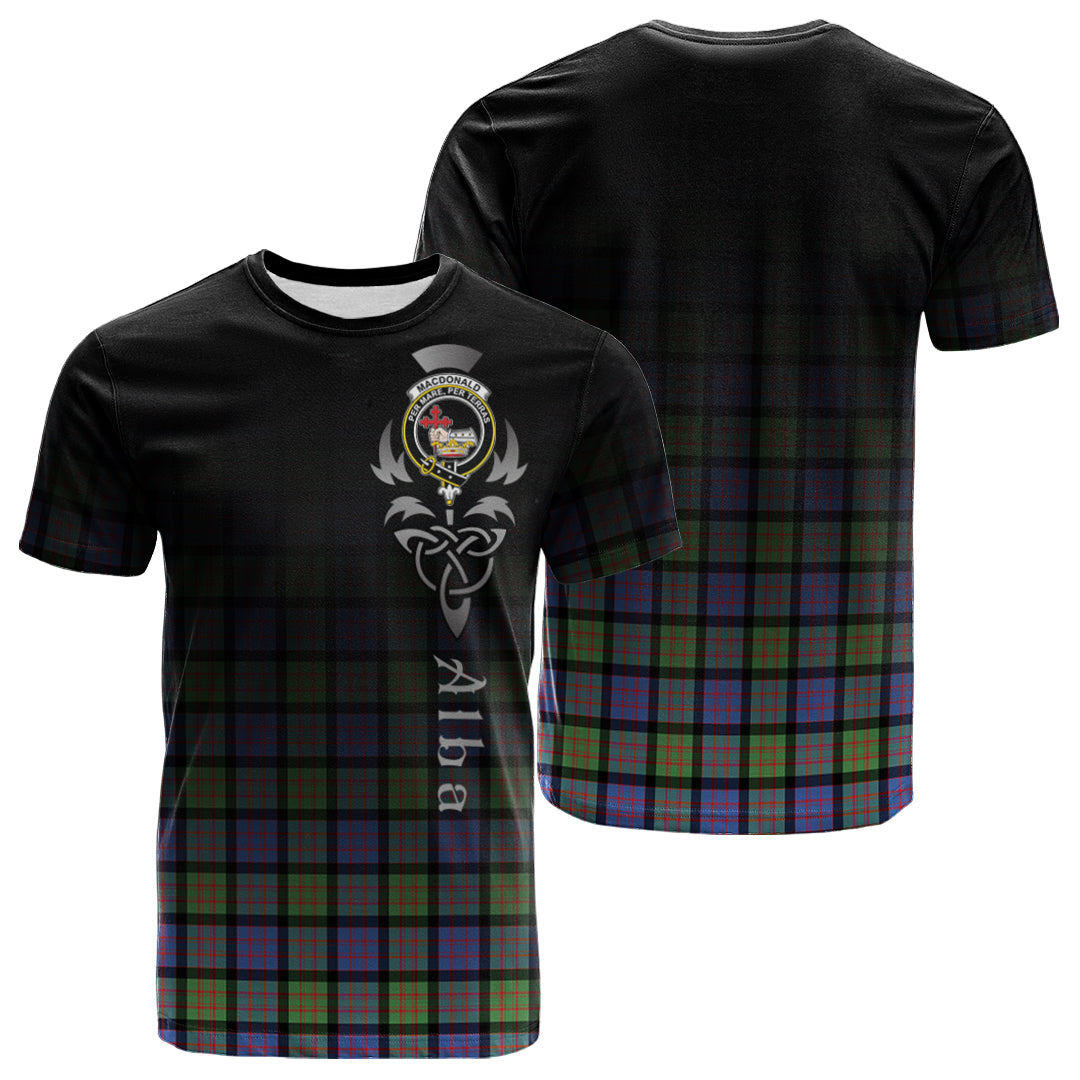Printivon MacDonald Ancient Tartan Crest Alba Celtic T Shirt