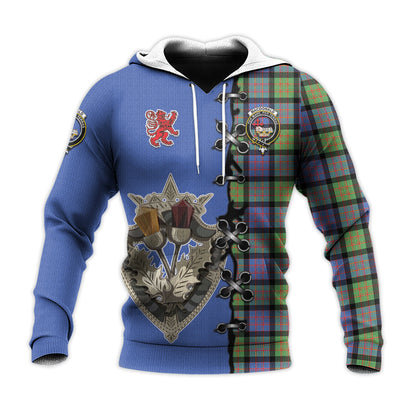 Printivon Macdonald Ancient Tartan Hoodie Lion Rampant And Celtic Thistle Style