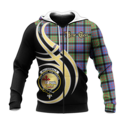 Printivon Macdonald Ancient Clan Believe In Me Crest Tartan Knitted Hoodie Custom Your Text