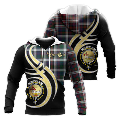 Printivon Macdonald Dress Clan Believe In Me Crest Tartan Knitted Hoodie Custom Your Text