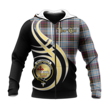 Printivon Macdonald Dress Ancient Clan Believe In Me Crest Tartan Knitted Hoodie Custom Your Text