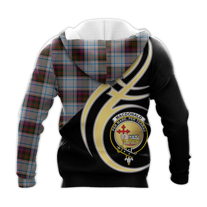 Printivon Macdonald Dress Ancient Clan Believe In Me Crest Tartan Knitted Hoodie Custom Your Text
