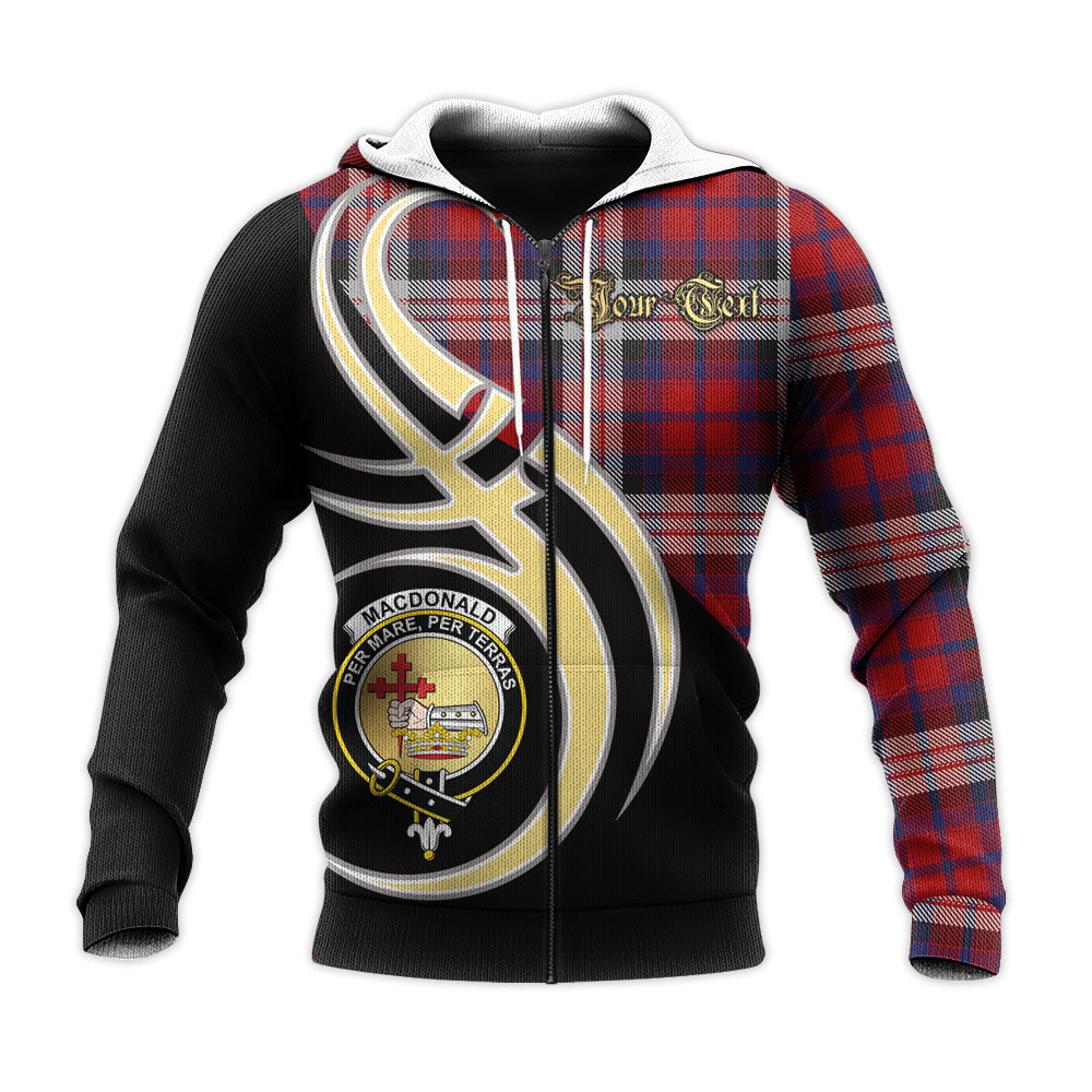 Printivon Macdonald Dress Irish Clan Believe In Me Crest Tartan Knitted Hoodie Custom Your Text