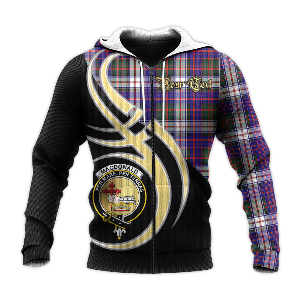 Printivon Macdonald Dress Modern Clan Believe In Me Crest Tartan Knitted Hoodie Custom Your Text