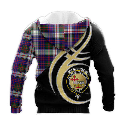 Printivon Macdonald Dress Modern Clan Believe In Me Crest Tartan Knitted Hoodie Custom Your Text