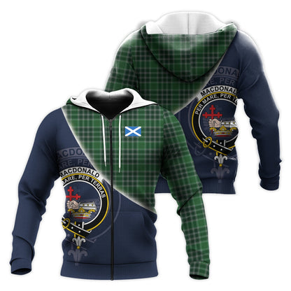 Printivon Macdonald, Lord Of The Isles Hunting Tartan Scottish Crest Hoodie