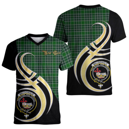 Printivon MacDonald, Lord of the Isles Hunting Tartan Crest Believe In Me T Shirt