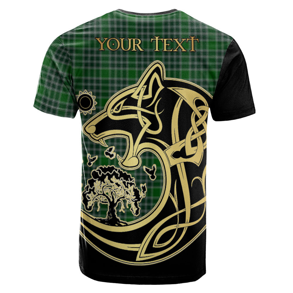 Printivon MacDonald Lord of the Isles Hunting Crest Celtic Wolf Tartan T Shirt Custom Your Text