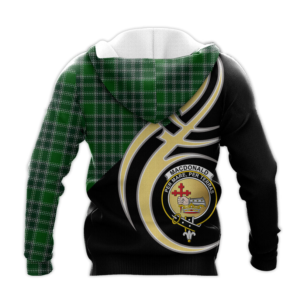 Printivon Macdonald Lord Of The Isles Hunting Clan Believe In Me Crest Tartan Knitted Hoodie Custom Your Text