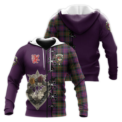 Printivon Macdonald Modern Tartan Hoodie Lion Rampant And Celtic Thistle Style