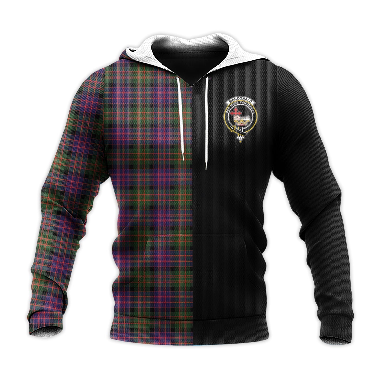 Printivon Macdonald Modern Tartan Personalize Half Hoodie