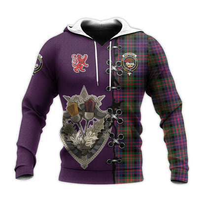 Printivon Macdonald Modern Tartan Hoodie Lion Rampant And Celtic Thistle Style