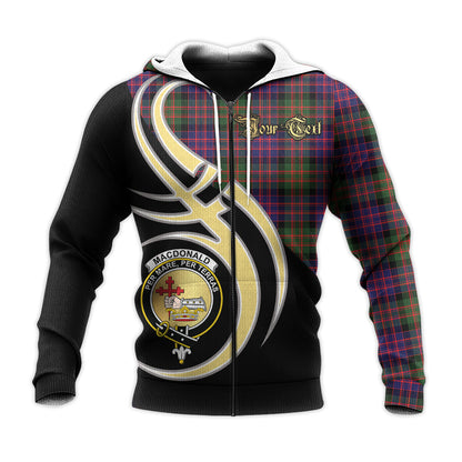Printivon Macdonald Modern Clan Believe In Me Crest Tartan Knitted Hoodie Custom Your Text