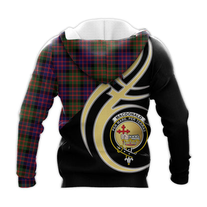 Printivon Macdonald Modern Clan Believe In Me Crest Tartan Knitted Hoodie Custom Your Text