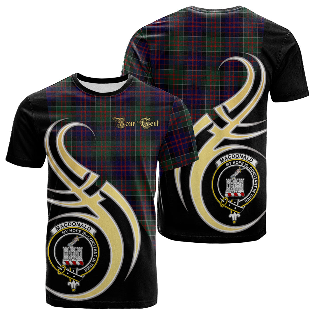 Printivon MacDonald of Clanranald Tartan Crest Believe In Me T Shirt