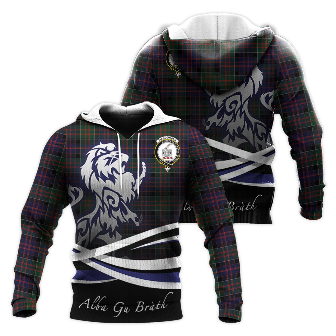 Printivon Macdonald Of Clanranald Tartan Scottish Lion Hoodie