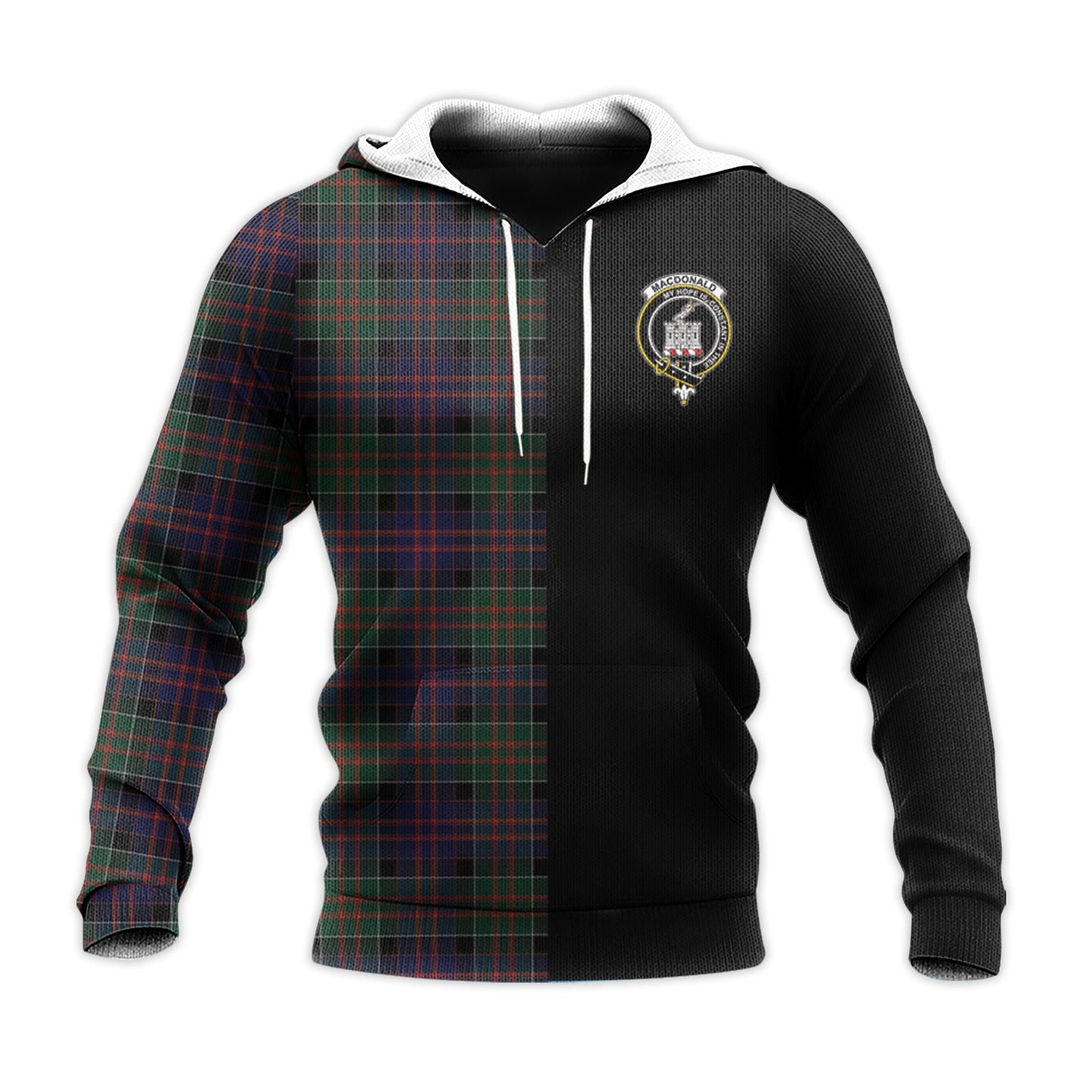 Printivon Macdonald Of Clanranald Tartan Personalize Half Hoodie
