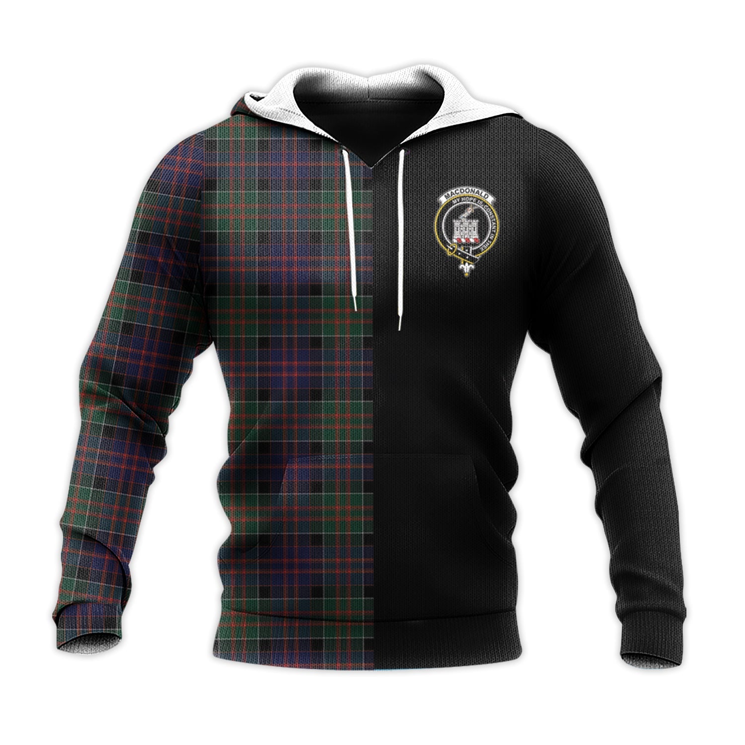 Printivon Macdonald Of Clanranald Tartan Personalize Half Hoodie
