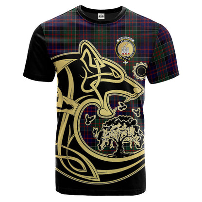 Printivon MacDonald of Clanranald Crest Celtic Wolf Tartan T Shirt Custom Your Text