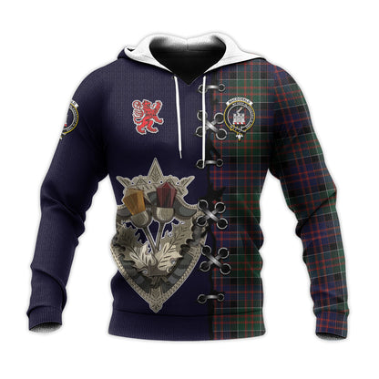 Printivon Macdonald Of Clanranald Tartan Hoodie Lion Rampant And Celtic Thistle Style