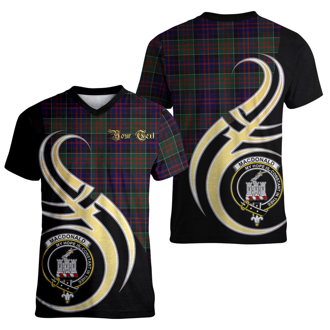 Printivon MacDonald of Clanranald Tartan Crest Believe In Me T Shirt