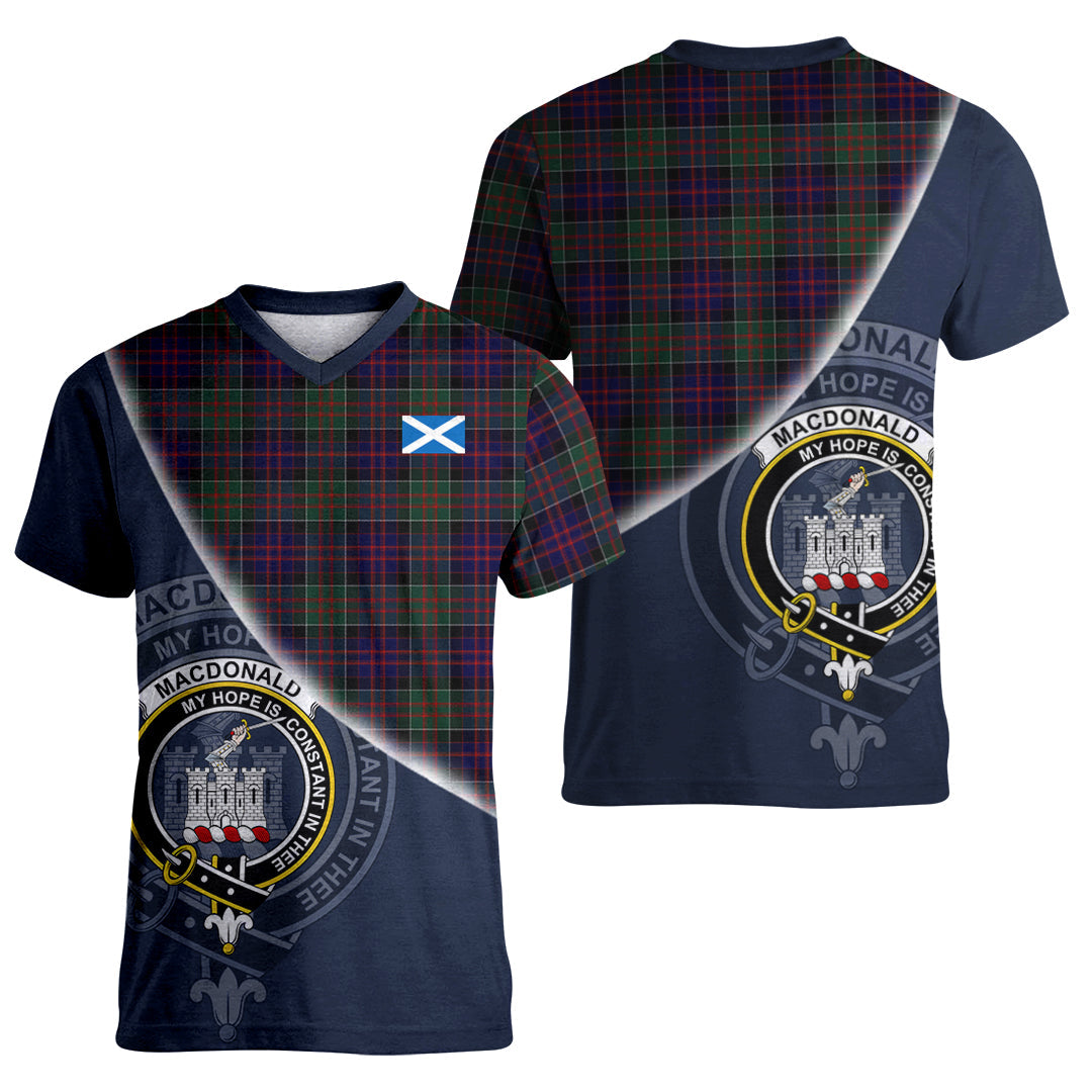 Printivon MacDonald of Clanranald Tartan Scottish Crest T Shirt