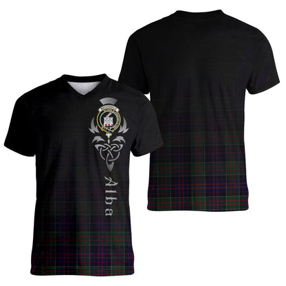 Printivon MacDonald of Clanranald Tartan Crest Alba Celtic T Shirt