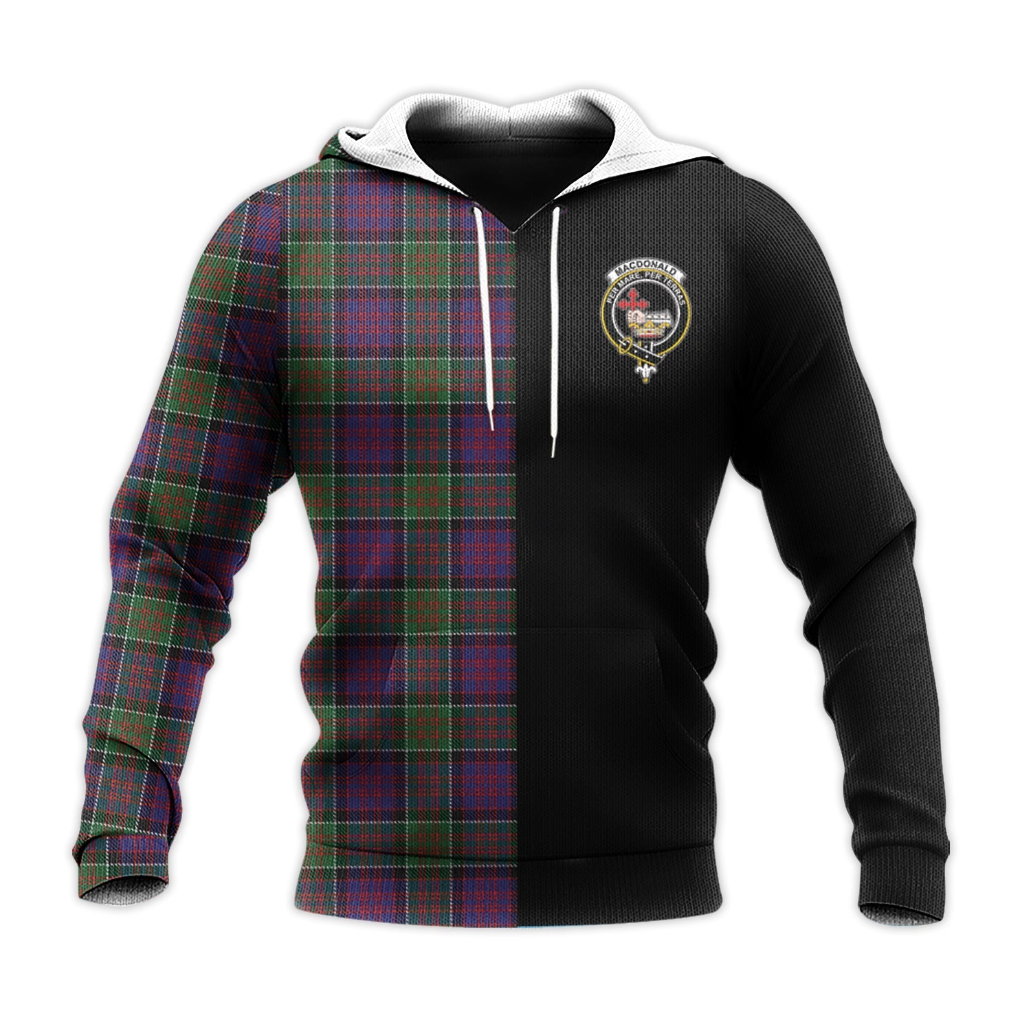 Printivon Macdonald Of Clanranald Modern Tartan Personalize Half Hoodie