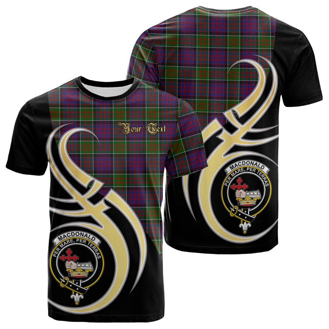 Printivon MacDonald of Clanranald Modern Tartan Crest Believe In Me T Shirt