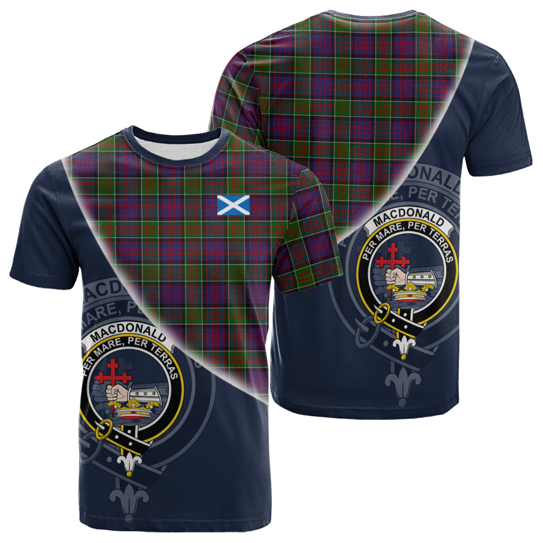Printivon MacDonald of Clanranald Modern Tartan Scottish Crest T Shirt