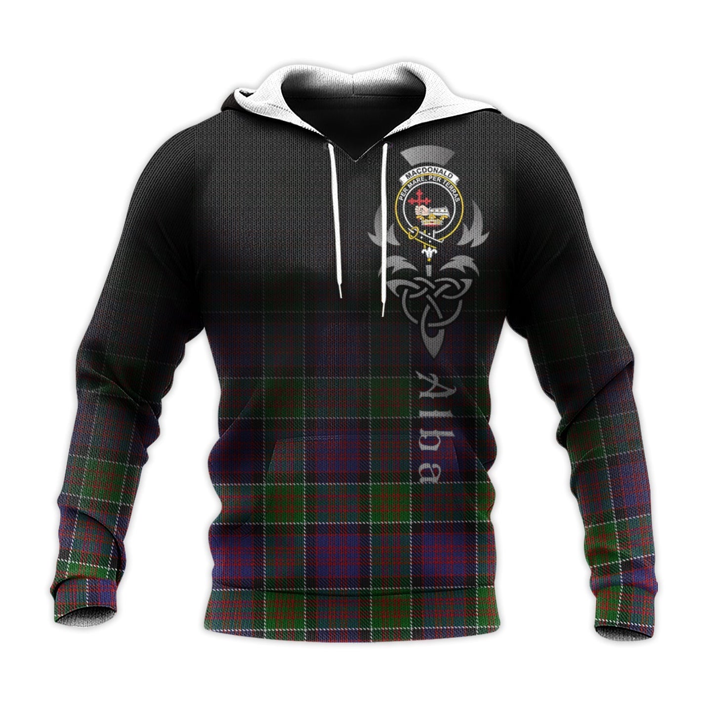 Printivon Macdonald Of Clanranald Modern Tartan Crest Alba Celtic Hoodie