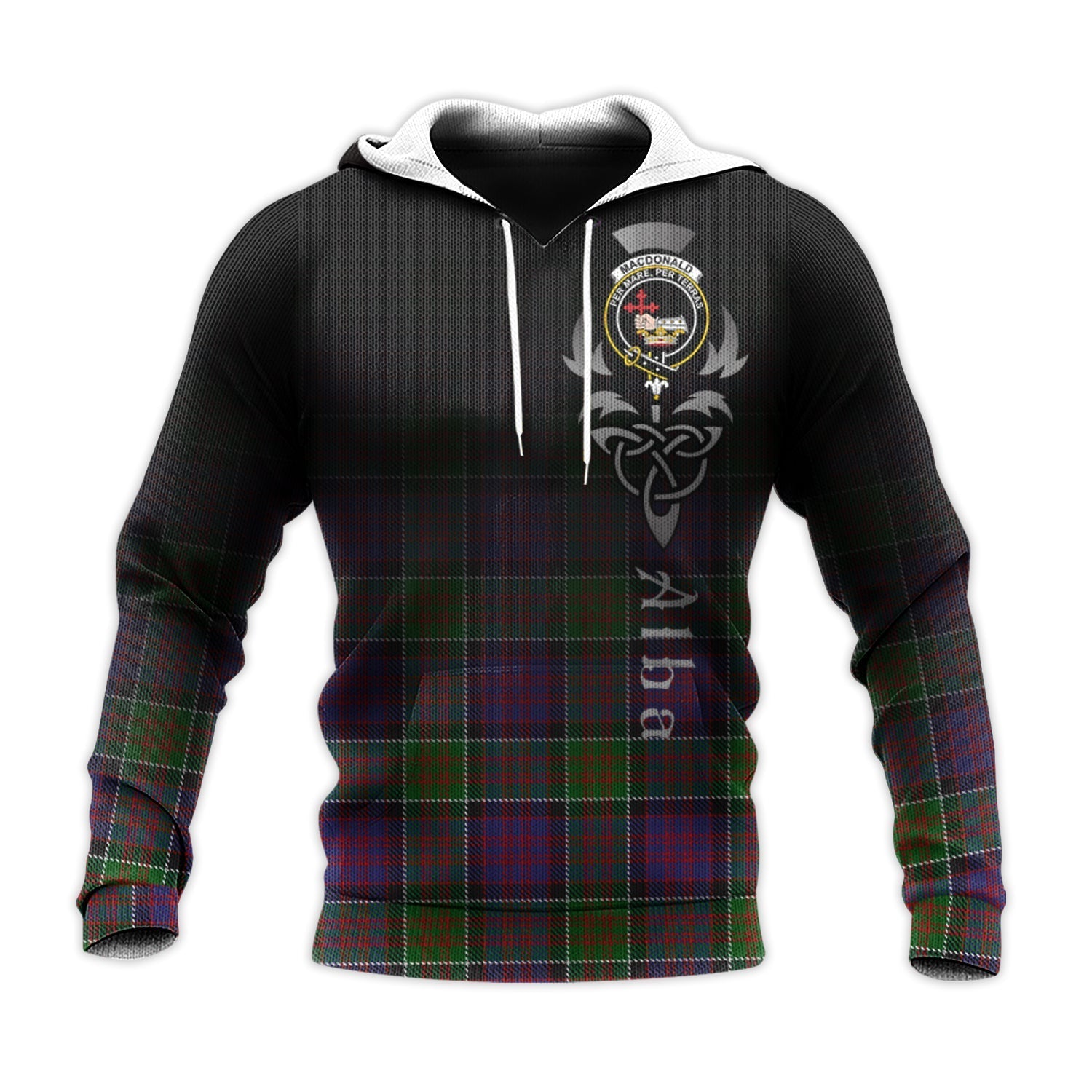 Printivon Macdonald Of Clanranald Modern Tartan Crest Alba Celtic Hoodie