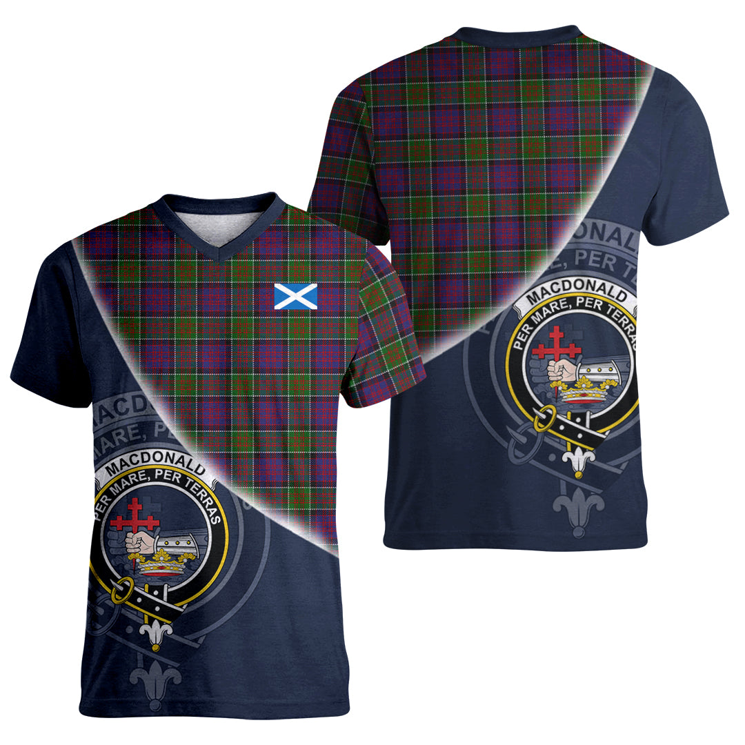 Printivon MacDonald of Clanranald Modern Tartan Scottish Crest T Shirt