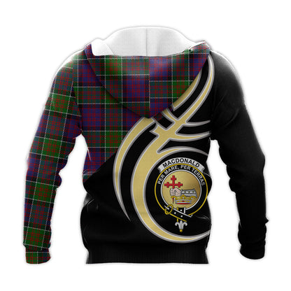 Printivon Macdonald Of Clanranald Modern Clan Believe In Me Crest Tartan Knitted Hoodie Custom Your Text