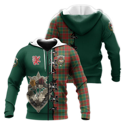 Printivon Macdonald Of Kingsburgh Tartan Hoodie Lion Rampant And Celtic Thistle Style