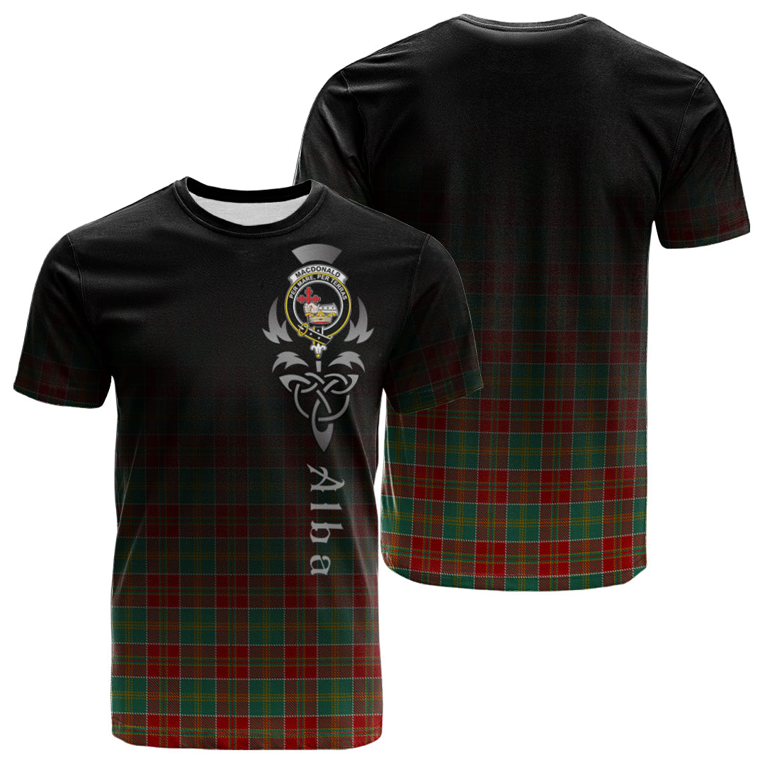 Printivon MacDonald of Kingsburgh Tartan Crest Alba Celtic T Shirt