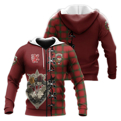 Printivon Macdonald Of Sleat Tartan Hoodie Lion Rampant And Celtic Thistle Style