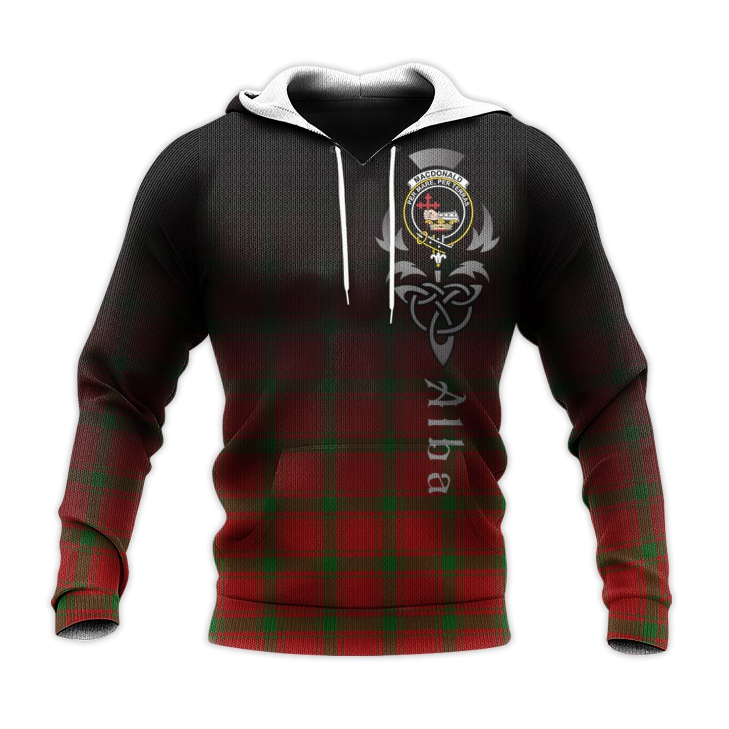 Printivon Macdonald Of Sleat Tartan Crest Alba Celtic Hoodie