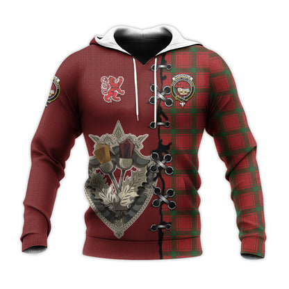 Printivon Macdonald Of Sleat Tartan Hoodie Lion Rampant And Celtic Thistle Style