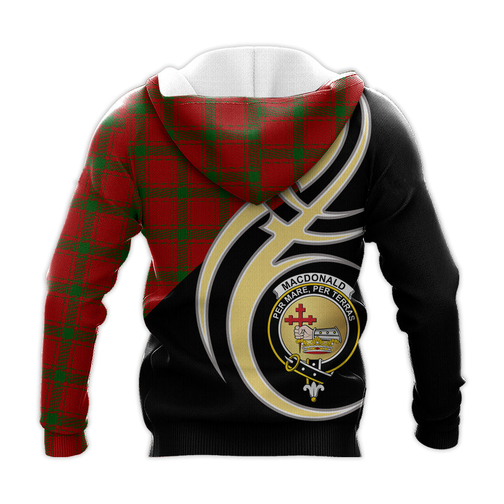 Printivon Macdonald Of Sleat Clan Believe In Me Crest Tartan Knitted Hoodie Custom Your Text