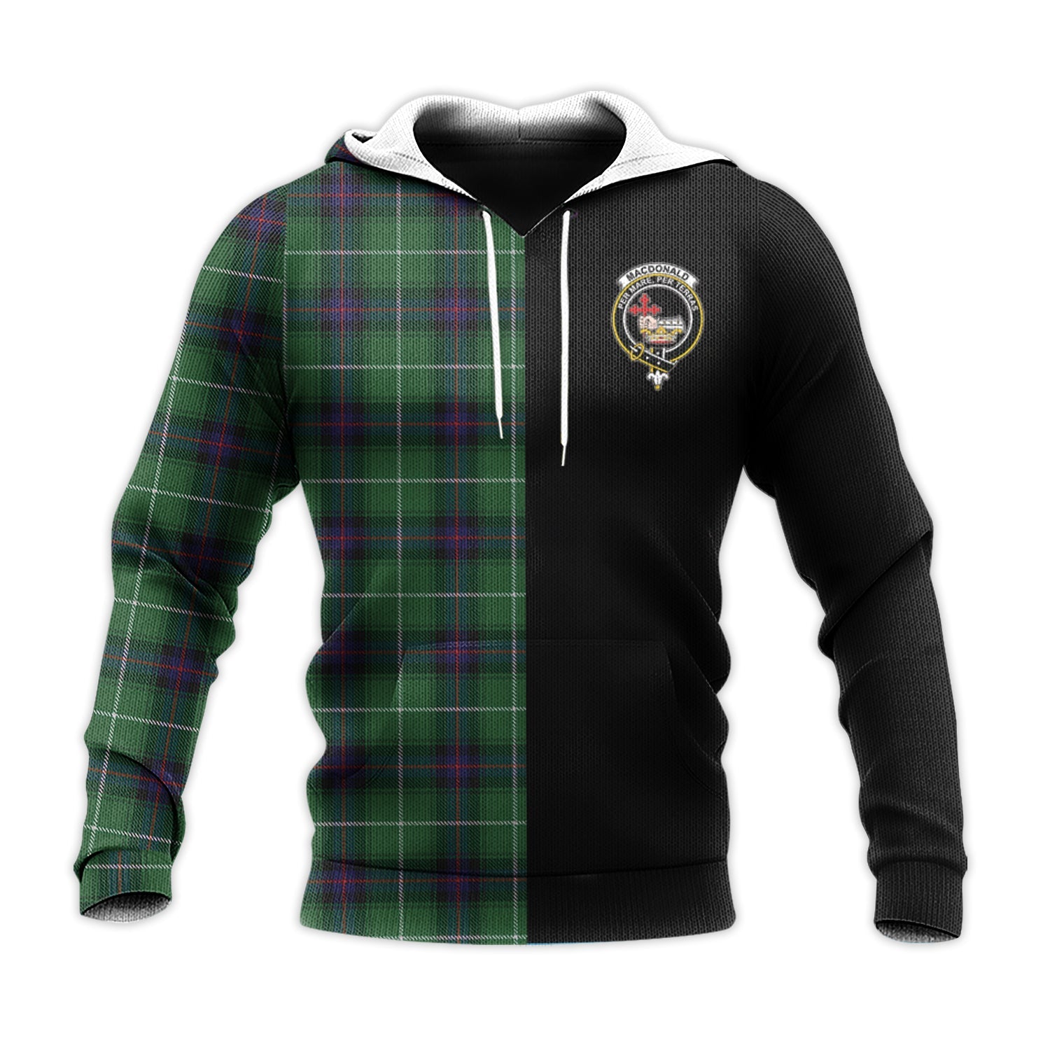Printivon Macdonald Of The Isles Tartan Personalize Half Hoodie
