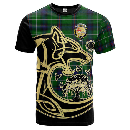Printivon MacDonald of The Isles Crest Celtic Wolf Tartan T Shirt Custom Your Text