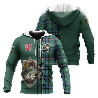 Printivon Macdonald Of The Isles Hunting Ancient Tartan Hoodie Lion Rampant And Celtic Thistle Style