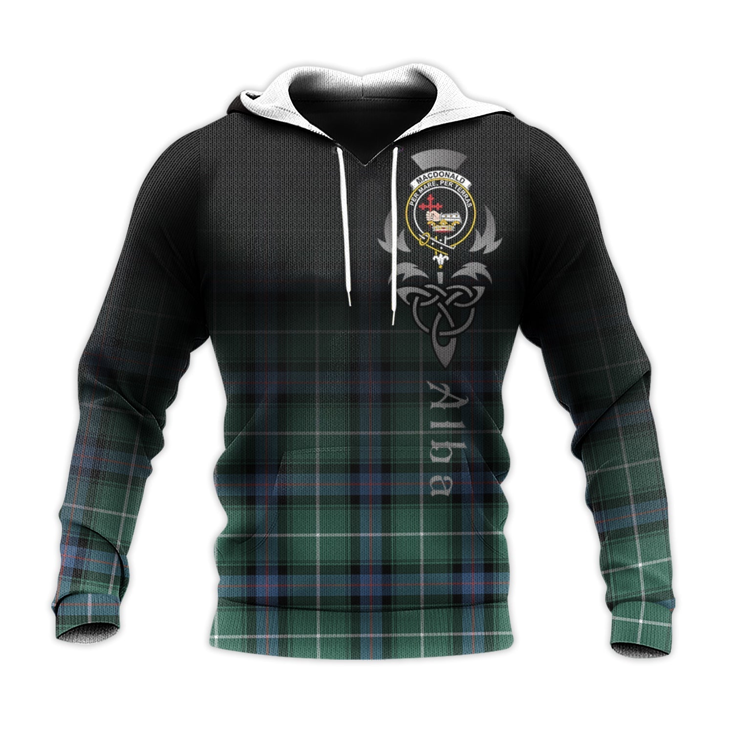 Printivon Macdonald Of The Isles Hunting Ancient Tartan Crest Alba Celtic Hoodie
